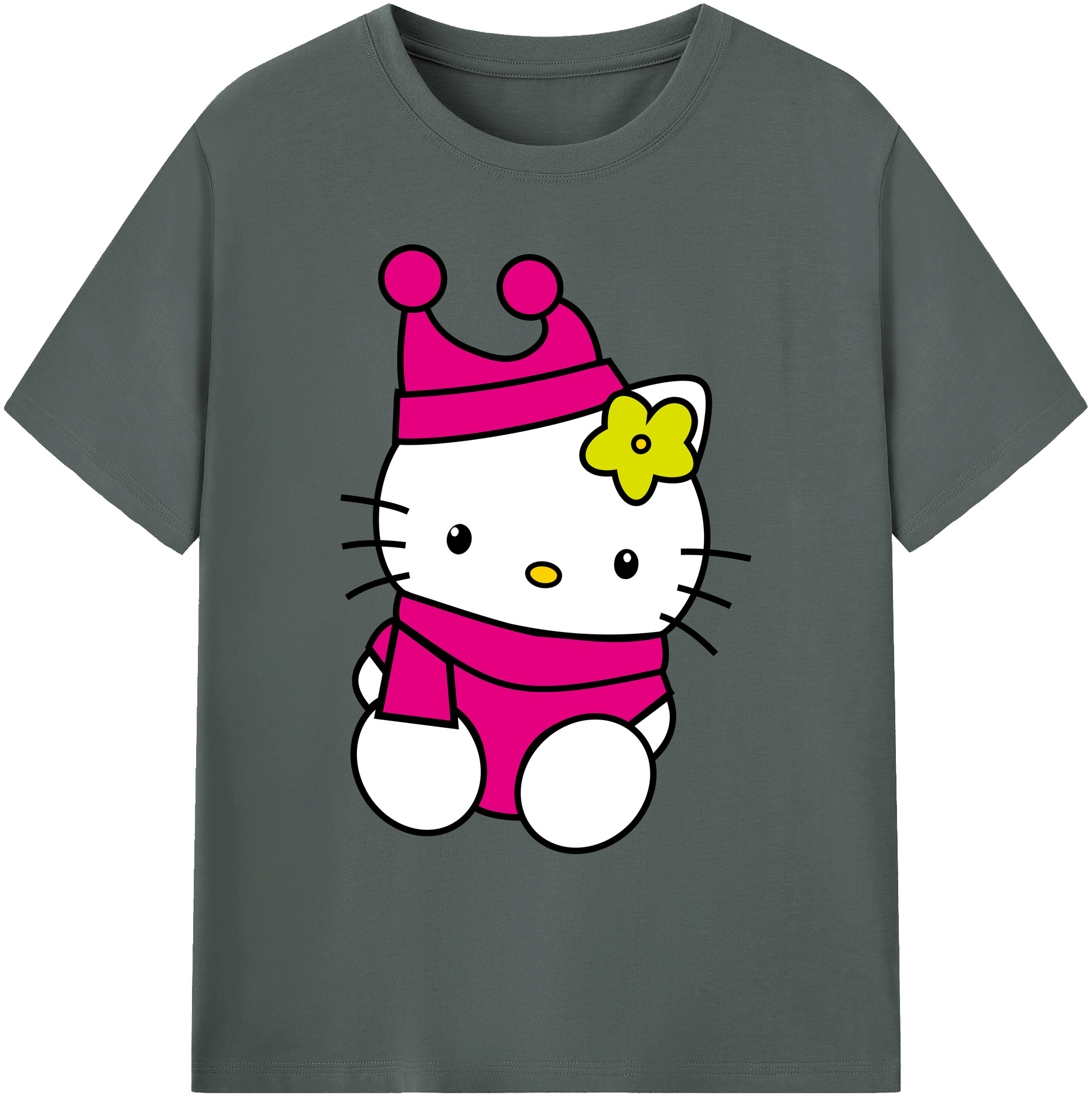 （画像用） Hello Kitty ハローキティ 綿100％ メンズ半袖Tシャツ｜肌触りやわらか＆通気性